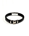 PULSERA CUERO ACERO - PCC019