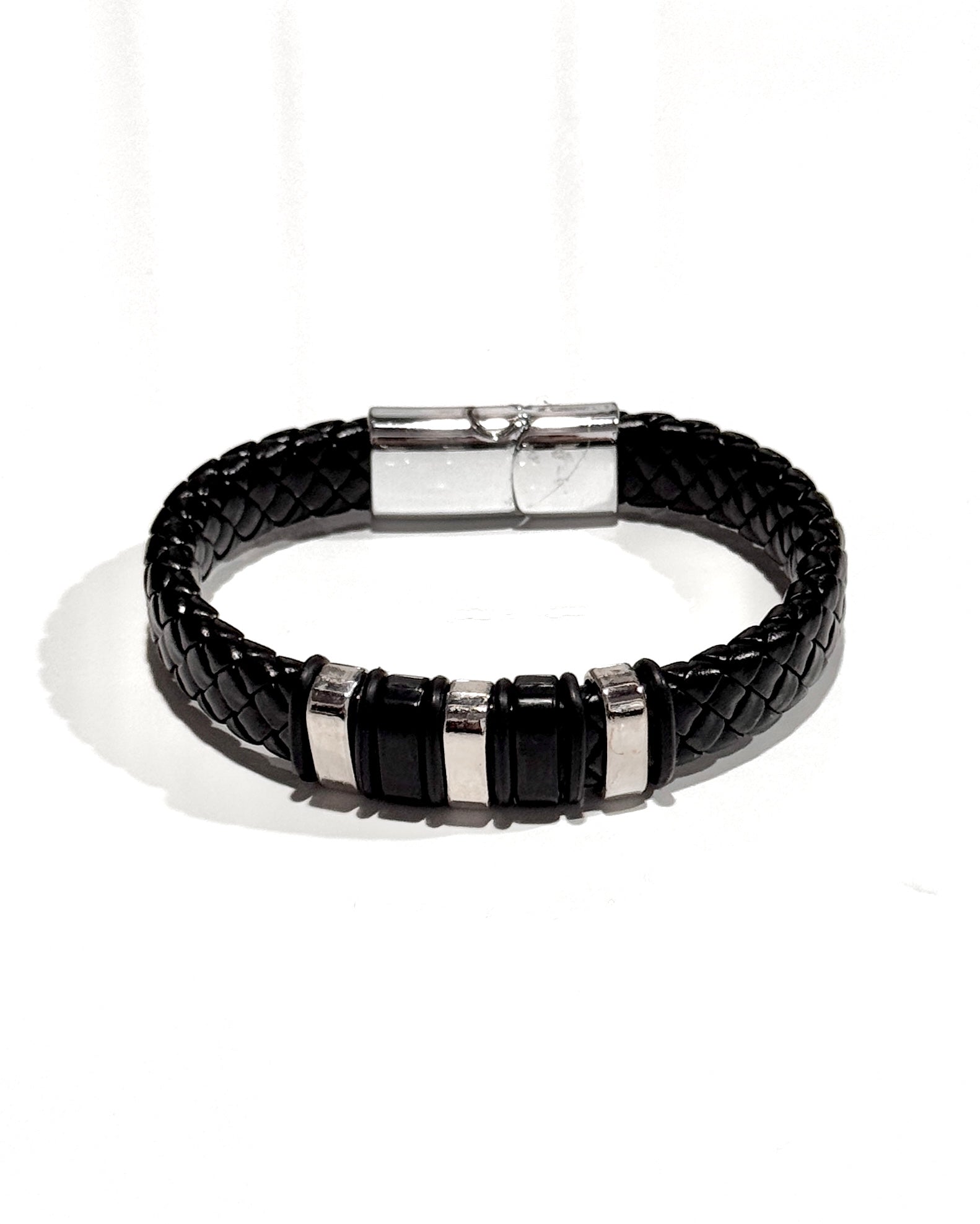 PULSERA CUERO ACERO - PCC020