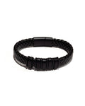 PULSERA CUERO ACERO - PCC017