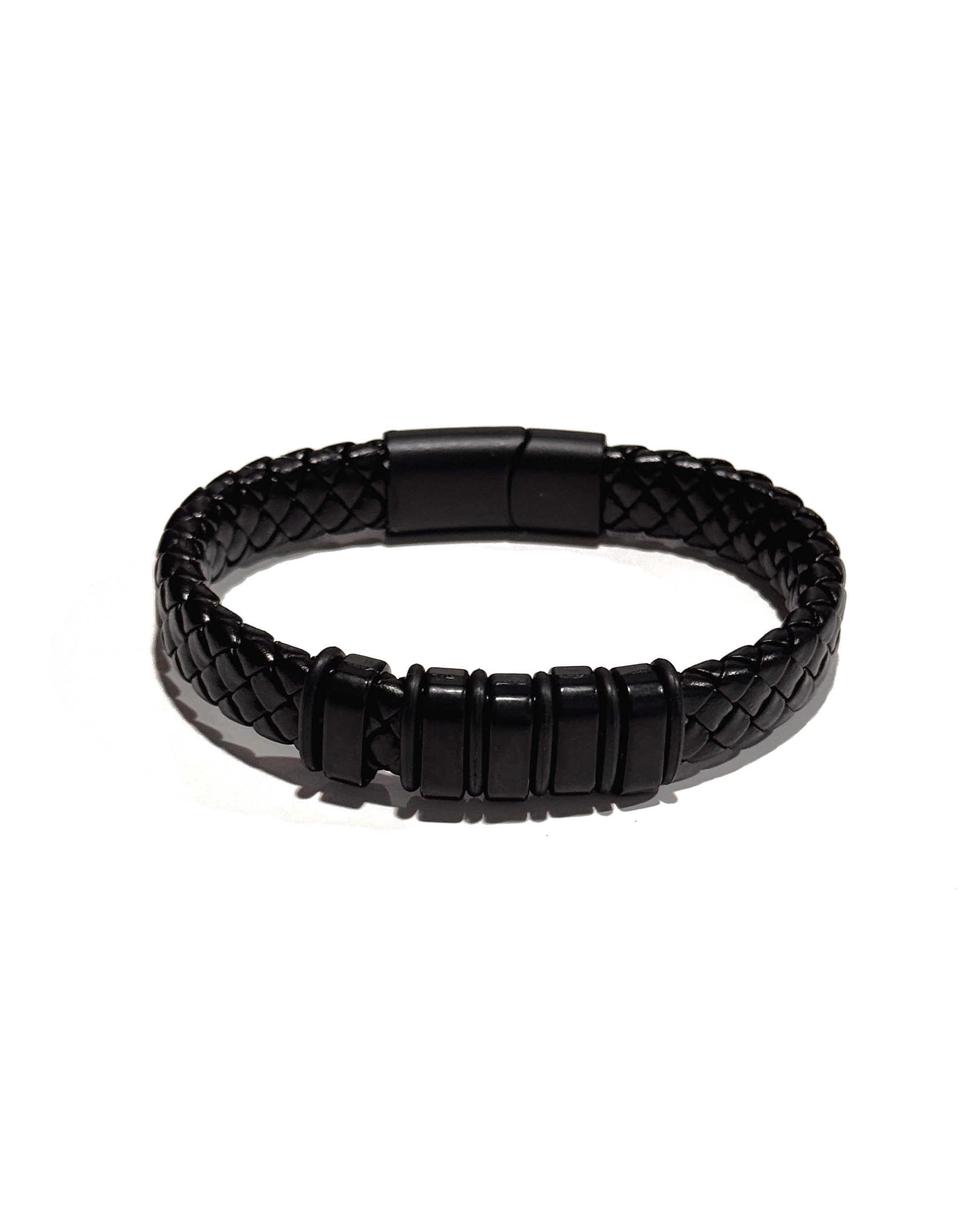 PULSERA CUERO ACERO - PCC017