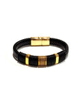 PULSERA ACERO CUERO - PCC014