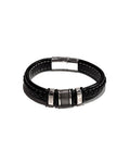 PULSERA CUERO ACERO - PCC012