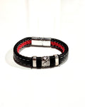 PULSERA ACERO CUERO - PCC011