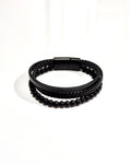 PULSERA CUERO ACERO - PCC010