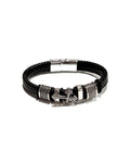 PULSERA CUERO ACERO - PCC009