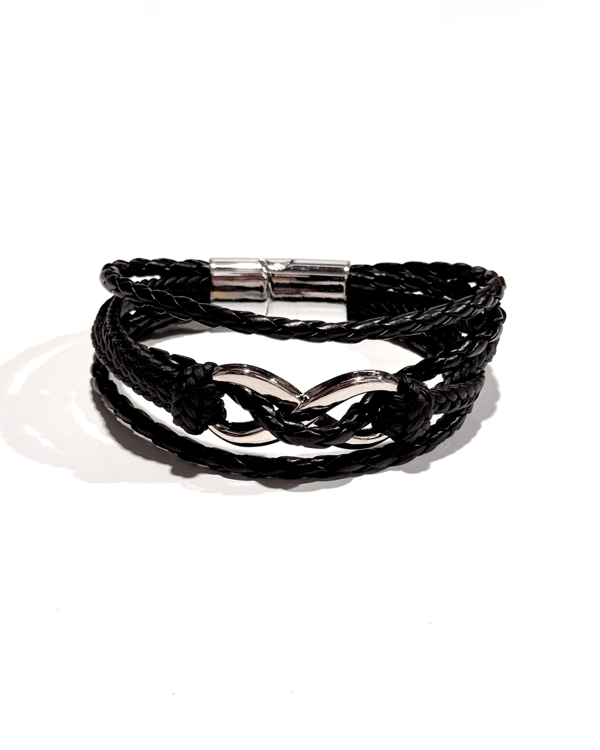 PULSERA CUERO ACERO - PCC006