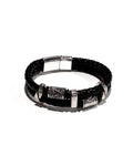 PULSERA CUERO ACERO - PCC005