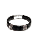 PULSERA CUERO ACERO - PCC003