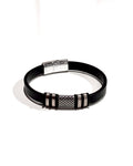 PULSERA CUERO ACERO - PCC001